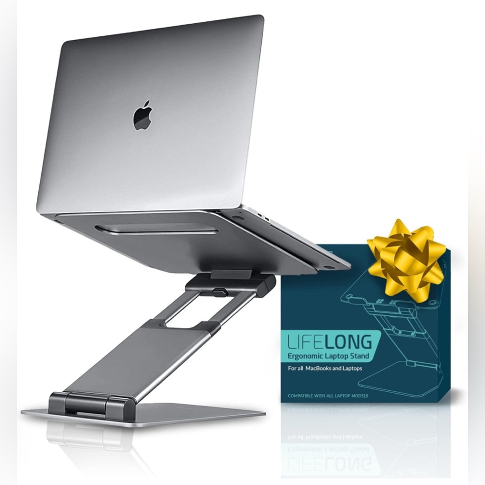 Lifelong Laptop Cookbook Stand Adjustable Height Portable